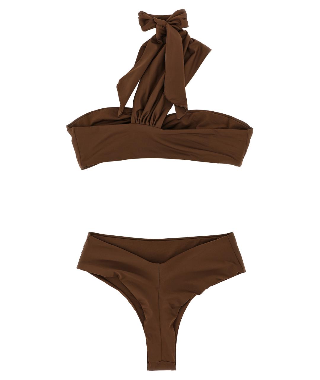 ELISABETTA FRANCHI Коричневый полиамидовый купальник, фото 2