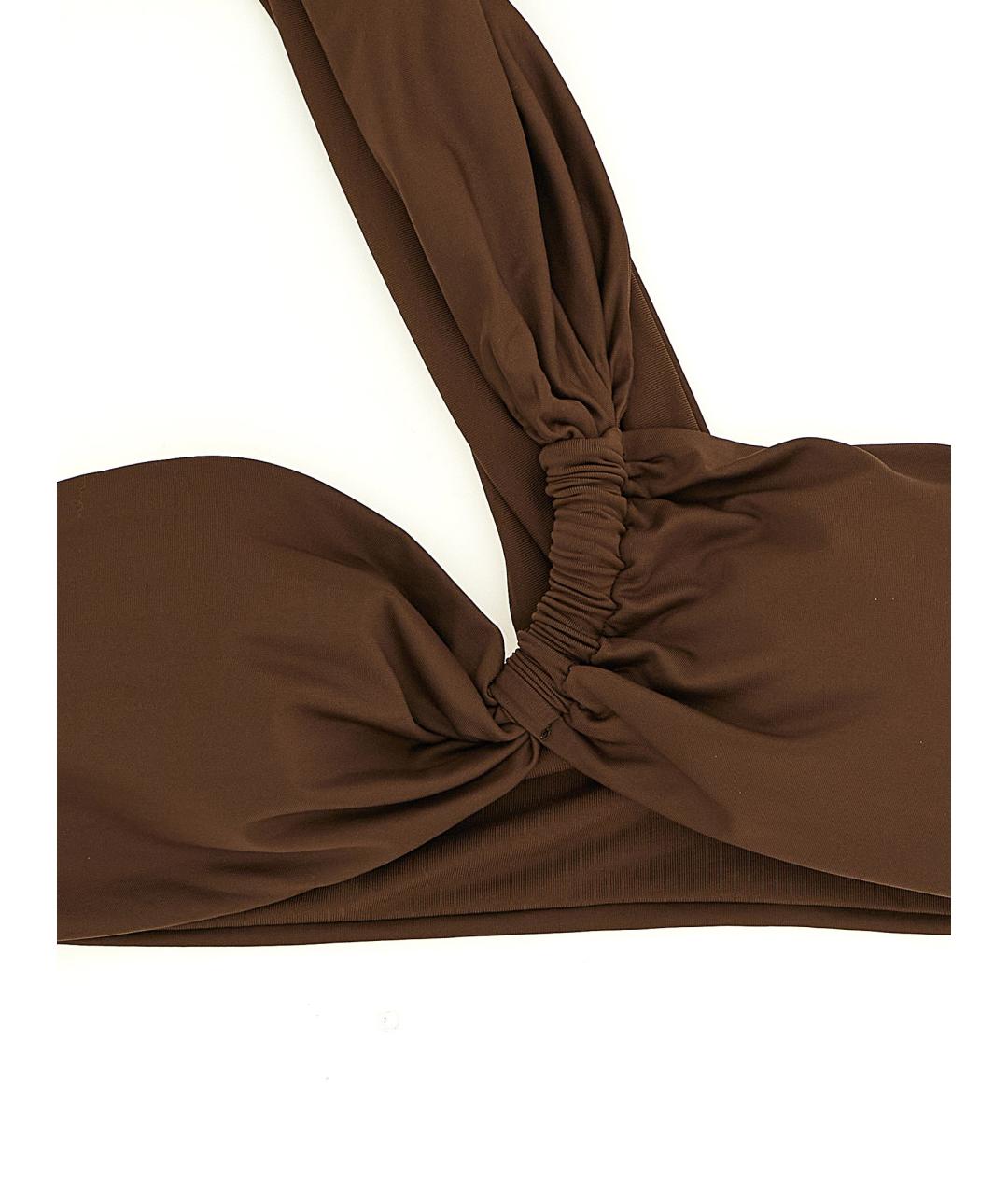 ELISABETTA FRANCHI Коричневый полиамидовый купальник, фото 3