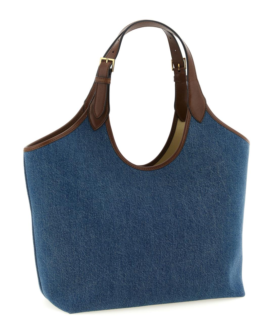 VERSACE Синяя хлопковая сумка тоут, фото 2