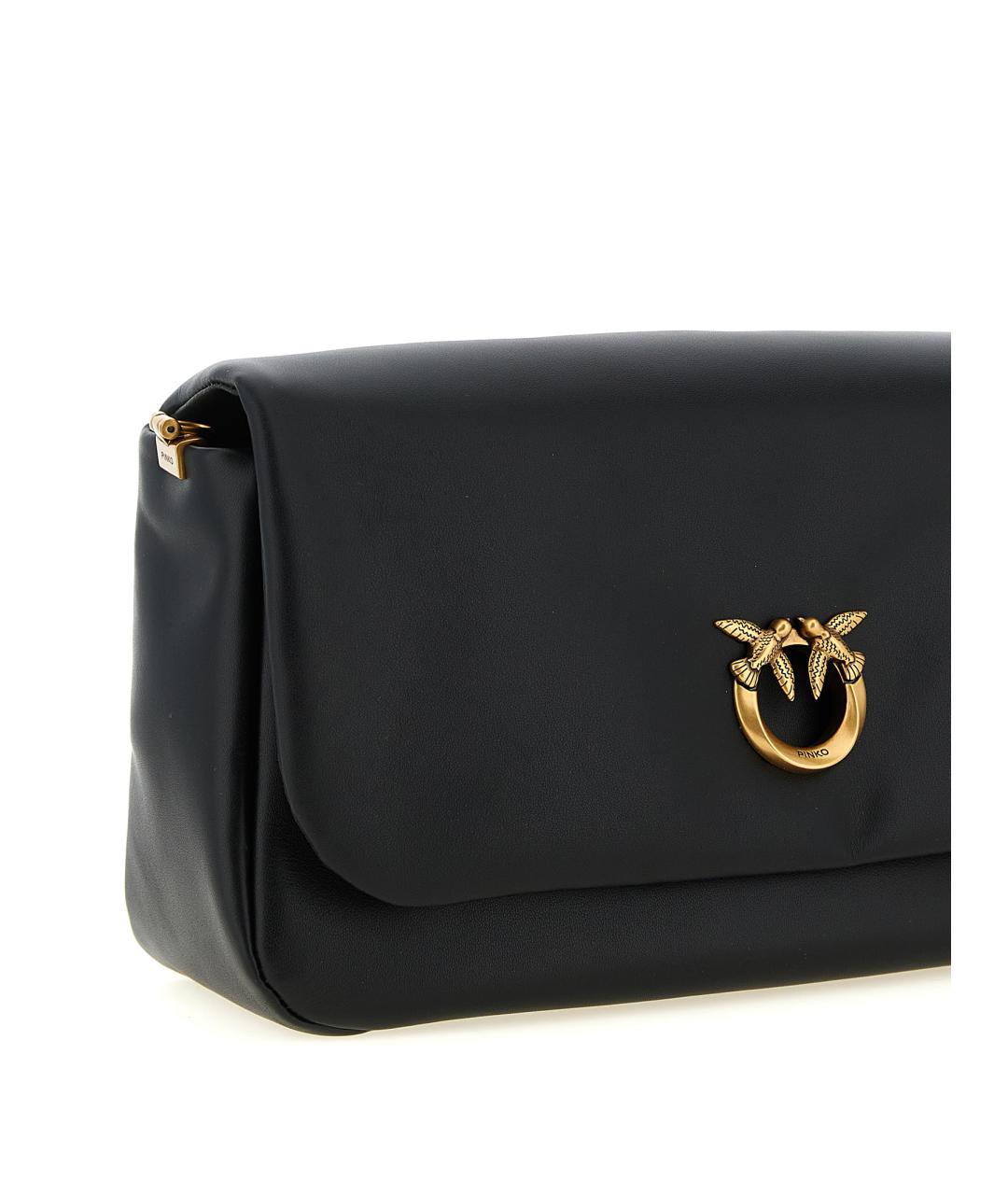 PINKO Черная кожаная сумка через плечо, фото 3