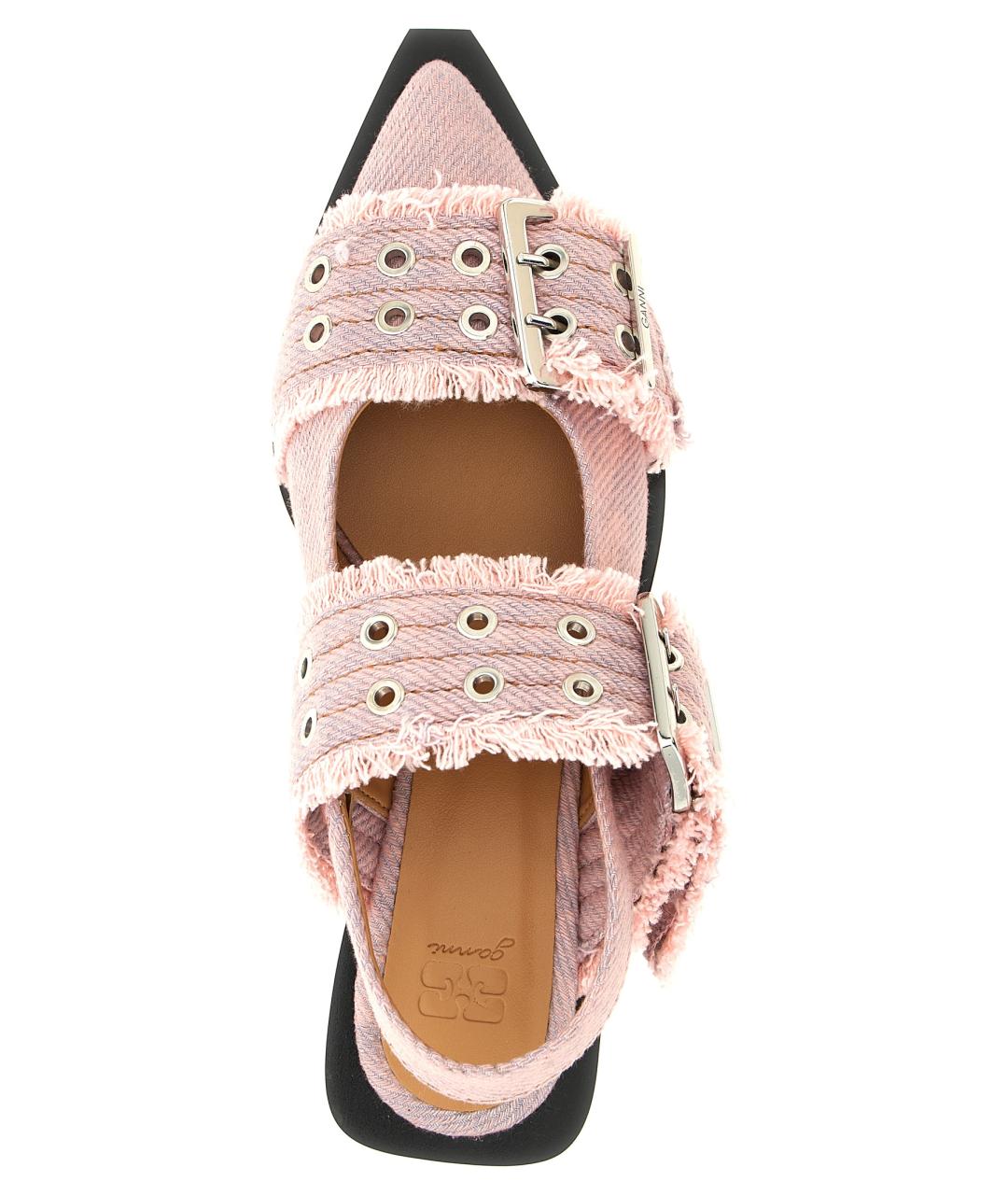 GANNI Розовые текстильные туфли, фото 4