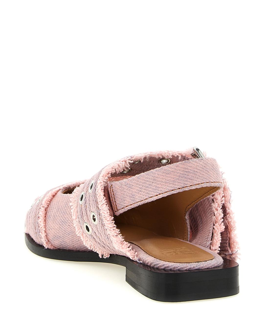 GANNI Розовые текстильные туфли, фото 3