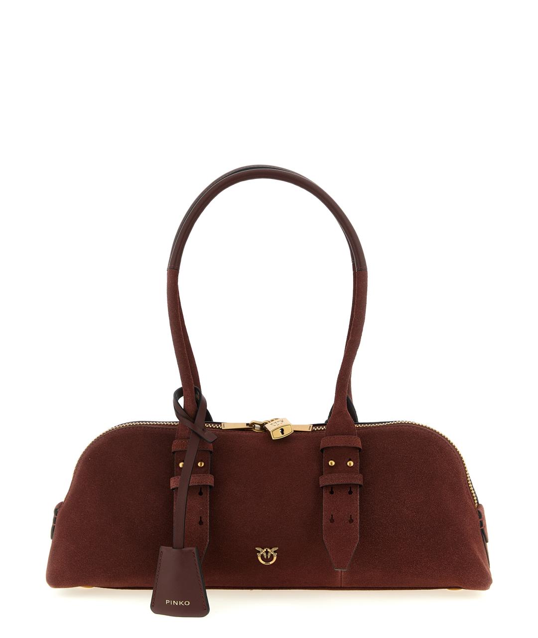 PINKO Бордовая кожаная сумка через плечо, фото 1