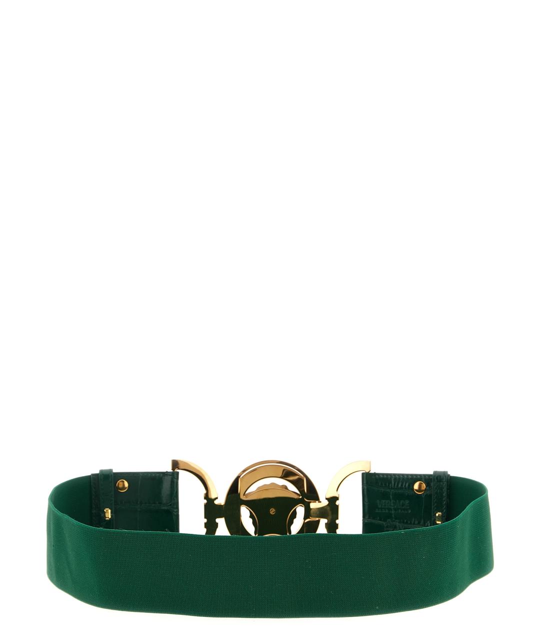 VERSACE Зеленый кожаный ремень, фото 2