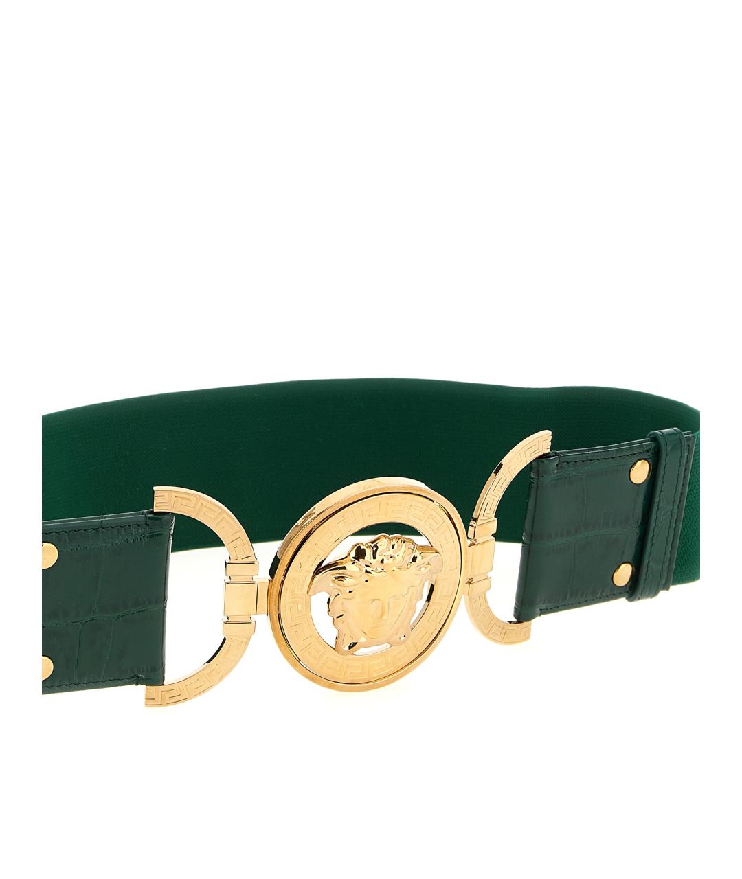 VERSACE Зеленый кожаный ремень, фото 3