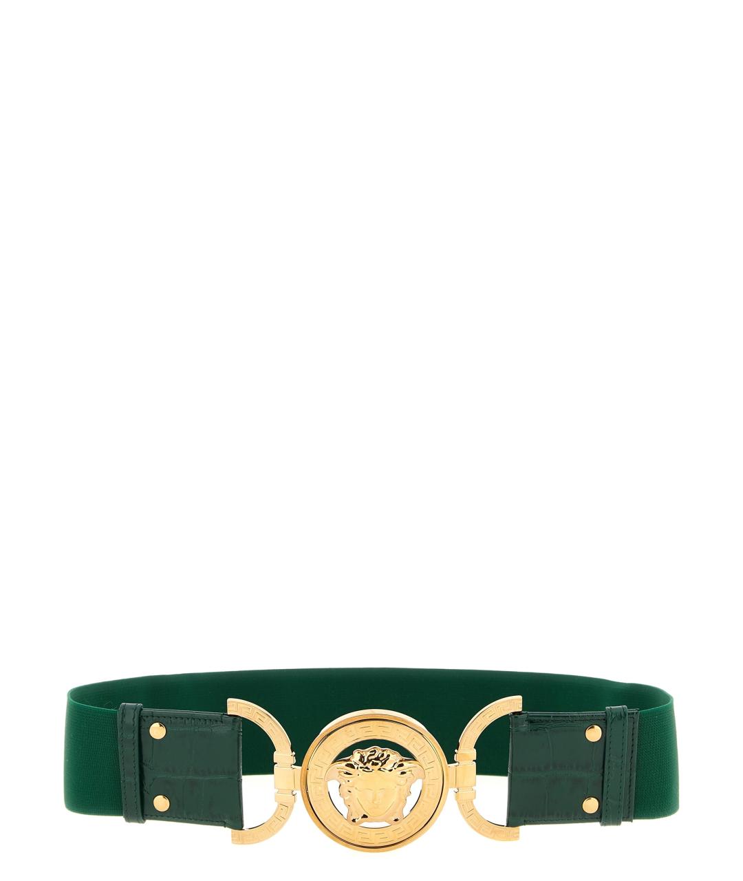 VERSACE Зеленый кожаный ремень, фото 1