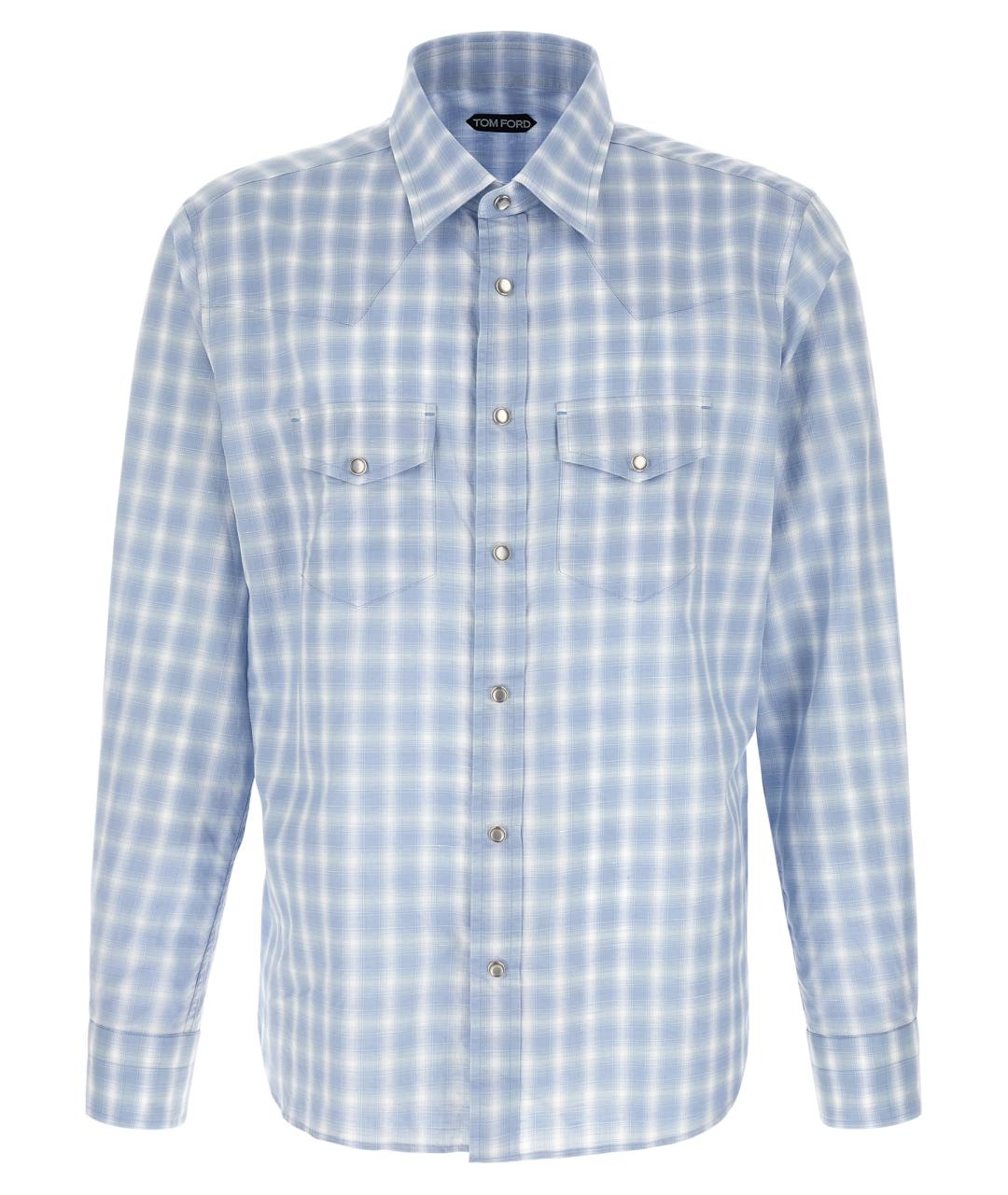 TOM FORD Голубая хлопковая кэжуал рубашка, фото 1