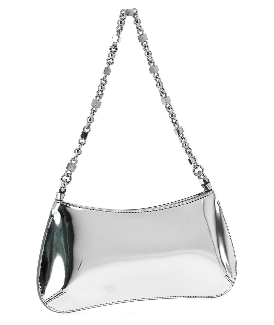 JACQUEMUS Серебряная сумка через плечо из искусственной кожи, фото 2