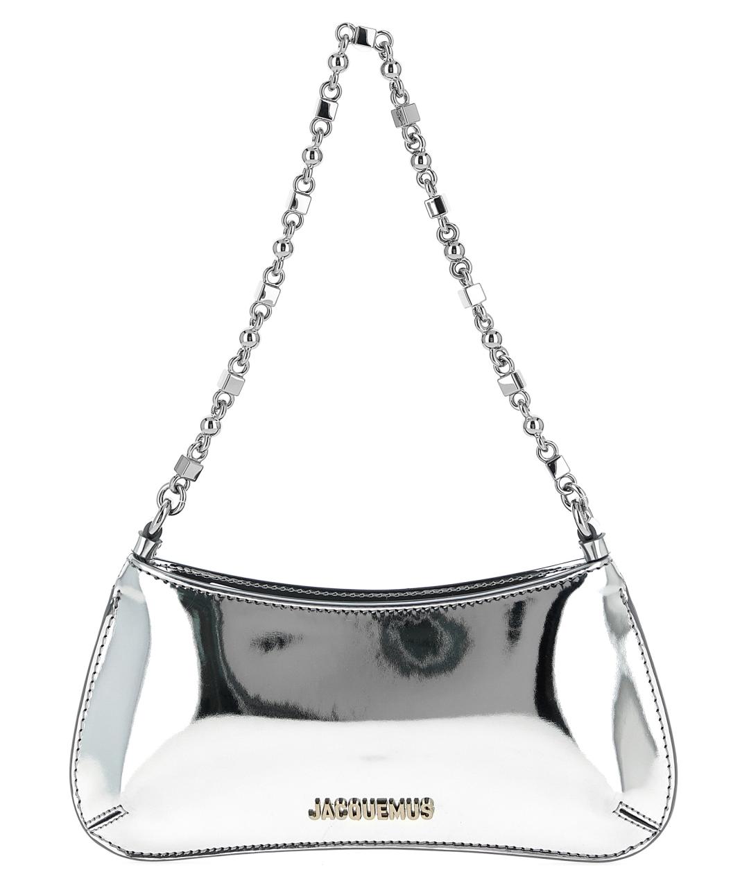 JACQUEMUS Серебряная сумка через плечо из искусственной кожи, фото 1