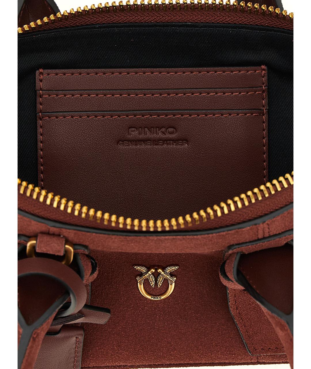 PINKO Бордовая кожаная сумка через плечо, фото 4