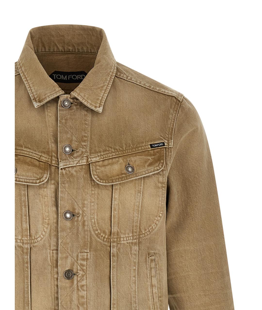 TOM FORD Бежевая хлопковая куртка, фото 3