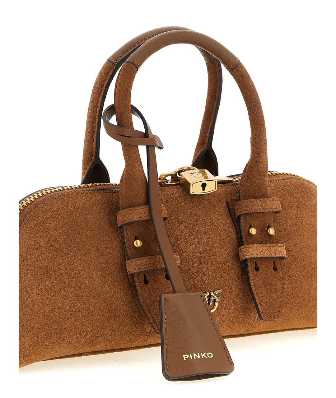 PINKO Коричневая кожаная сумка через плечо, фото 3