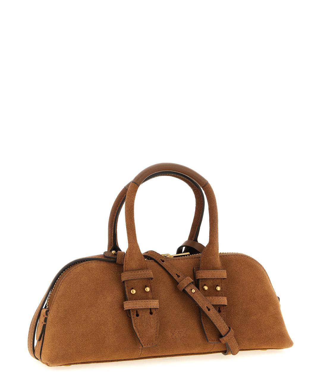 PINKO Коричневая кожаная сумка через плечо, фото 2