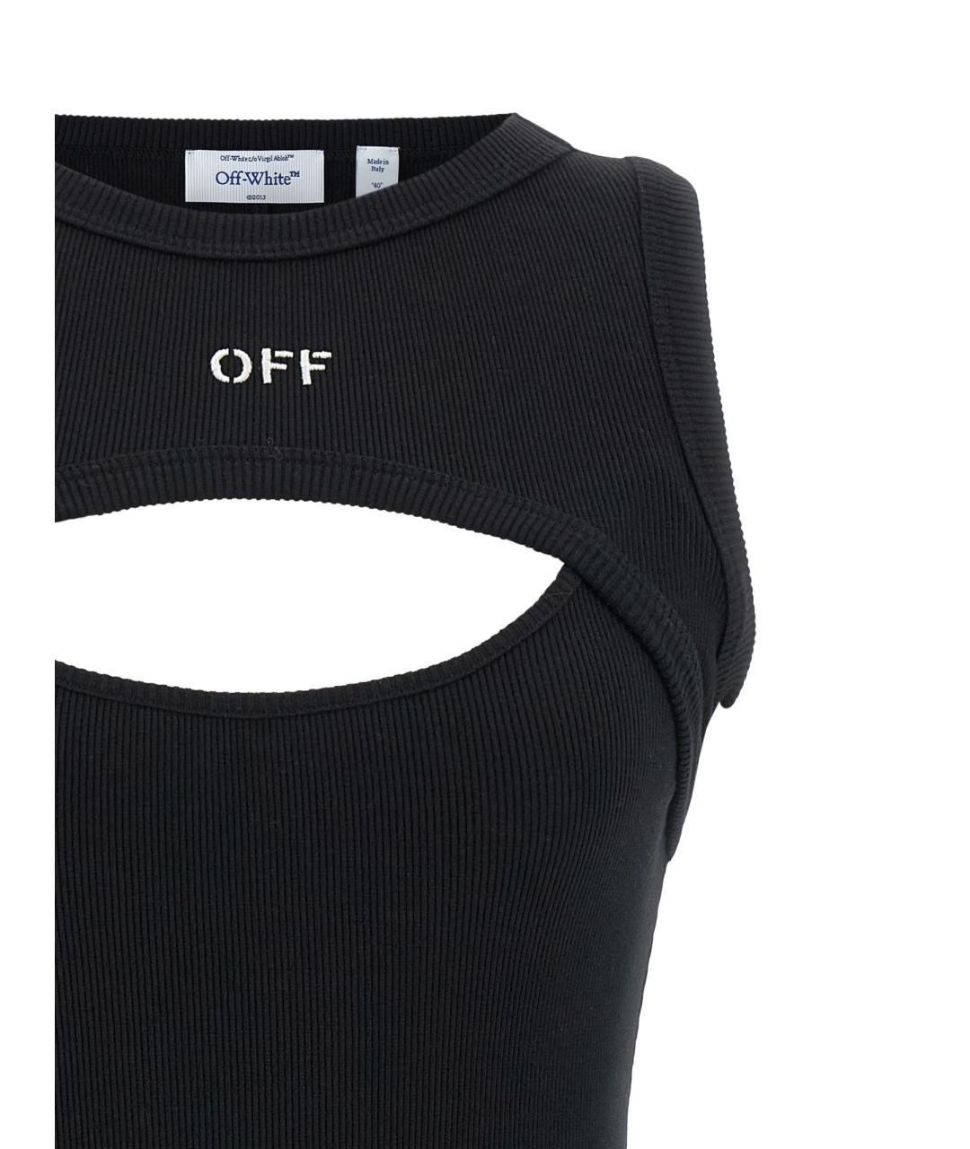 OFF-WHITE Черное хлопковое платье, фото 3