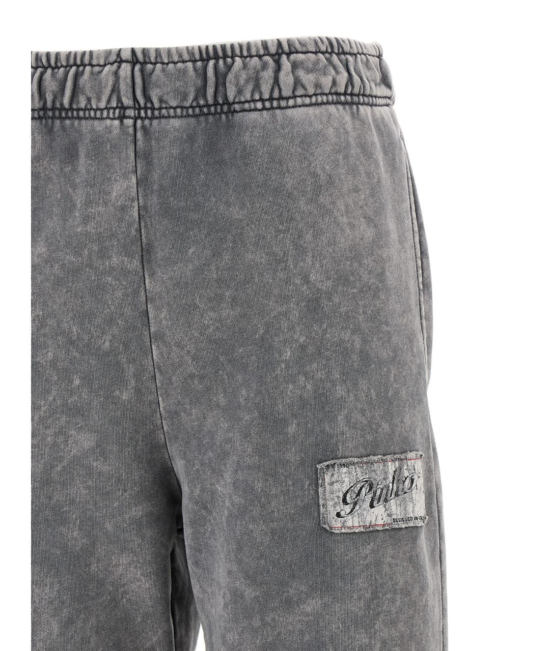 PINKO Серые хлопковые прямые брюки, фото 3