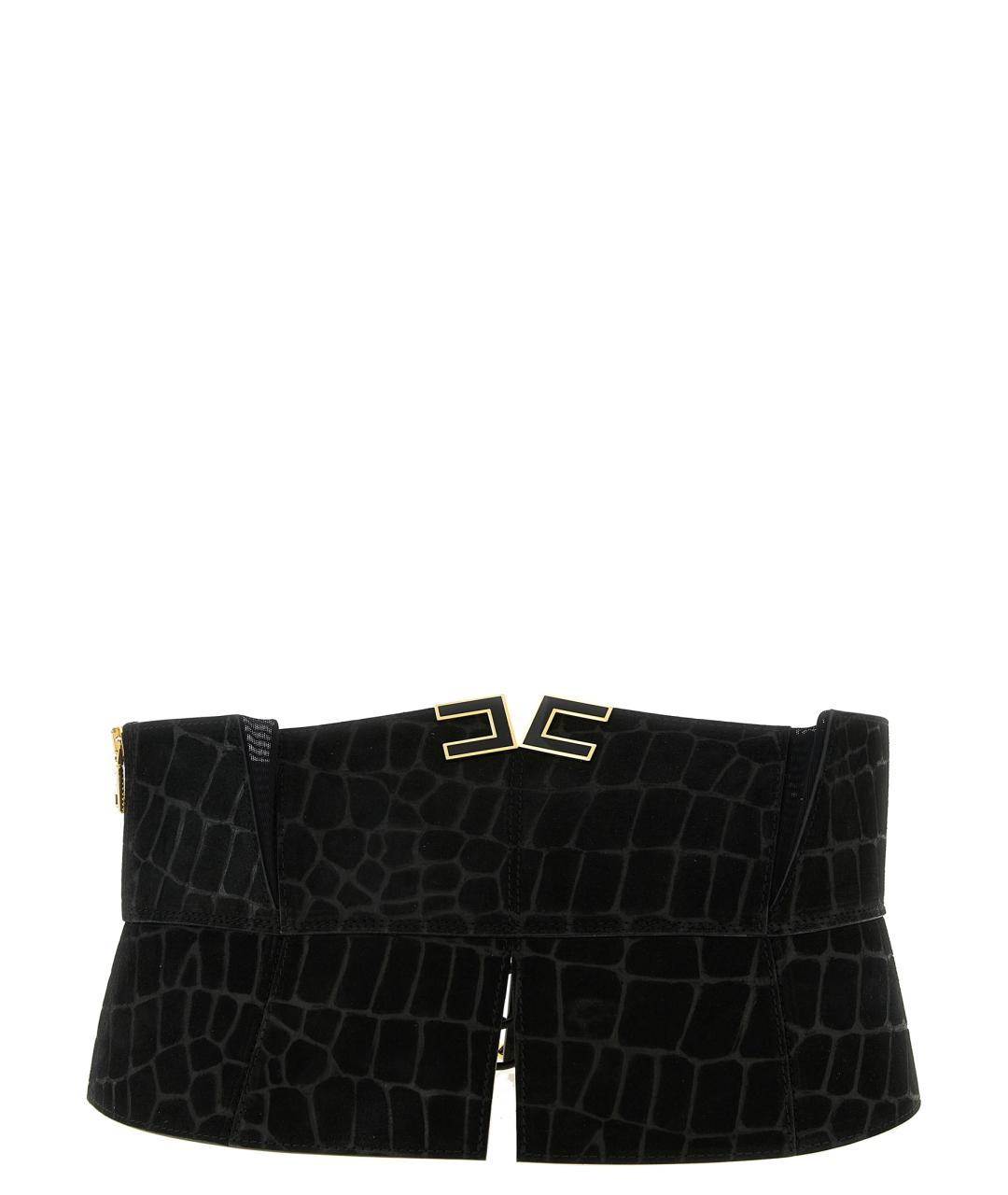 ELISABETTA FRANCHI Черный кожаный ремень, фото 1