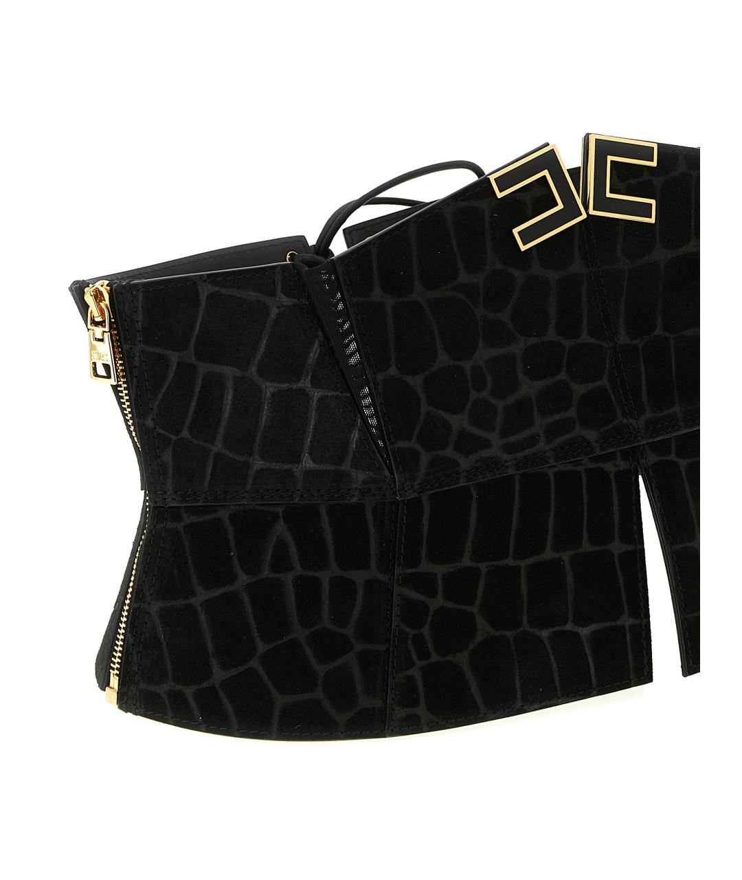 ELISABETTA FRANCHI Черный кожаный ремень, фото 3