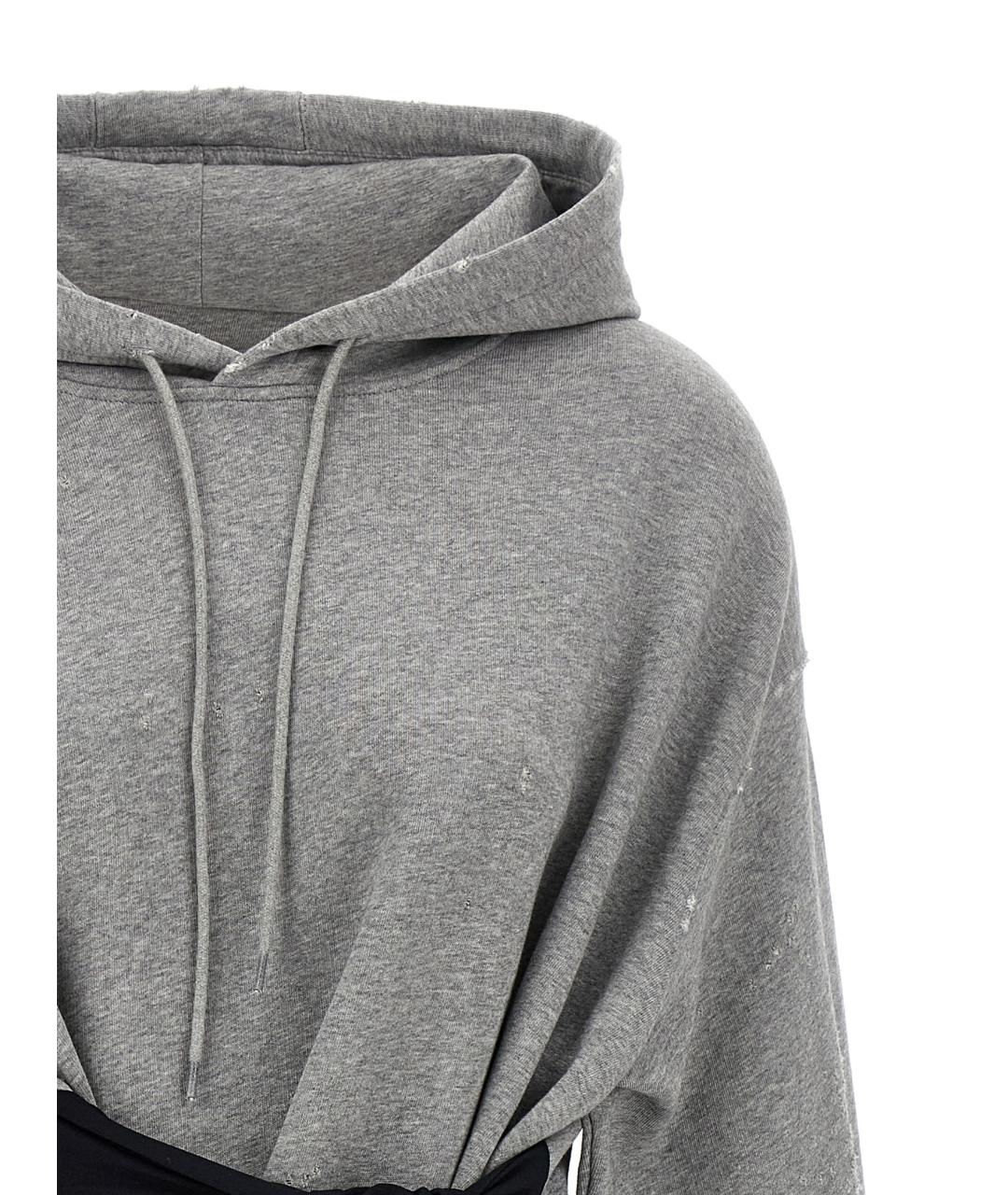 MM6 MAISON MARGIELA Серое хлопковое платье, фото 4