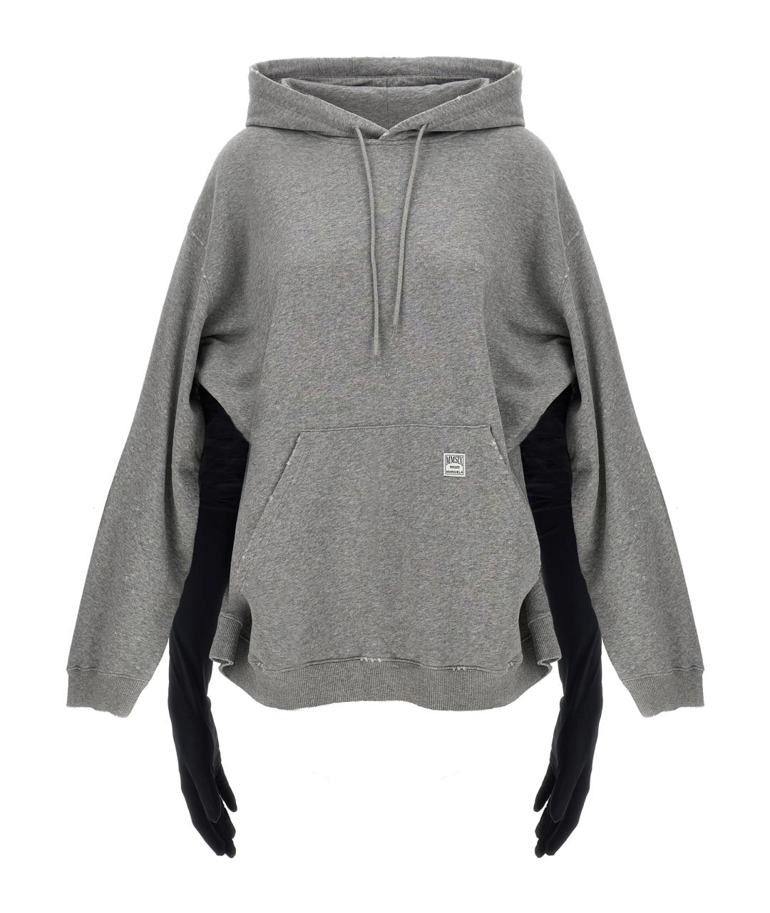 MM6 MAISON MARGIELA Серое хлопковое платье, фото 2