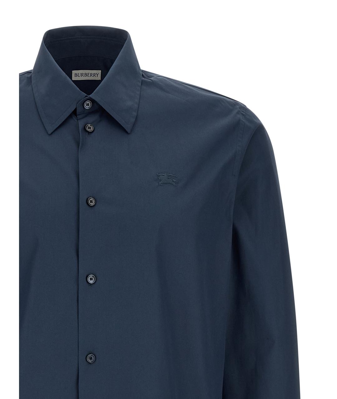 BURBERRY Синяя хлопковая кэжуал рубашка, фото 3