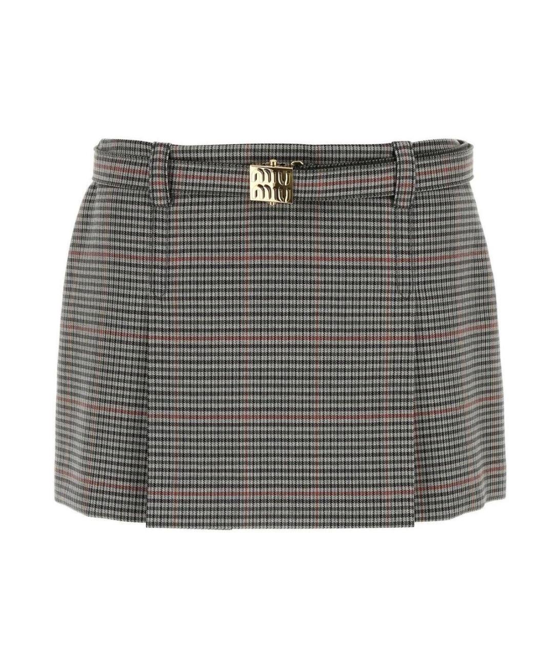 MIU MIU Мульти хлопковая юбка мини, фото 7