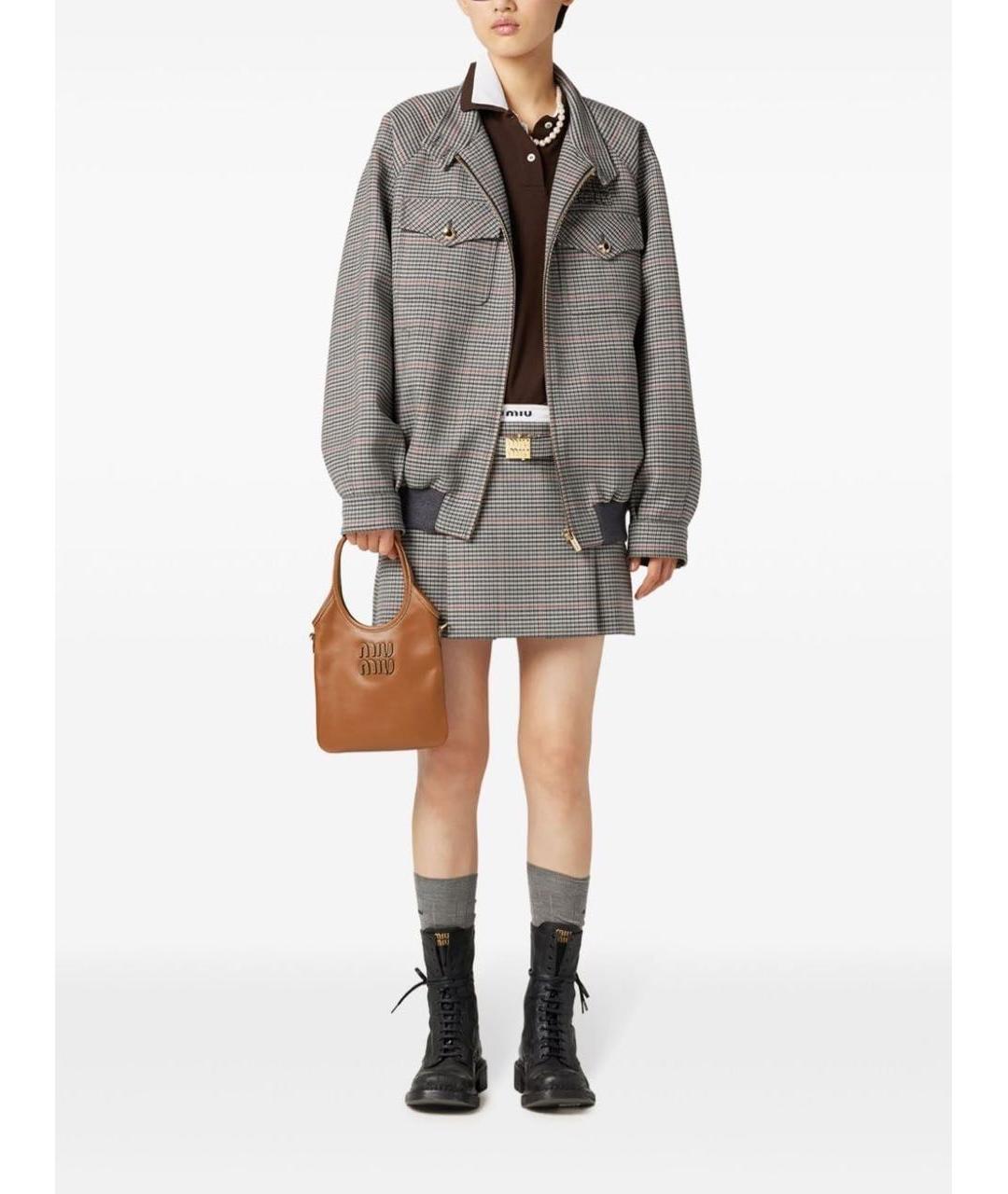 MIU MIU Мульти хлопковая юбка мини, фото 2