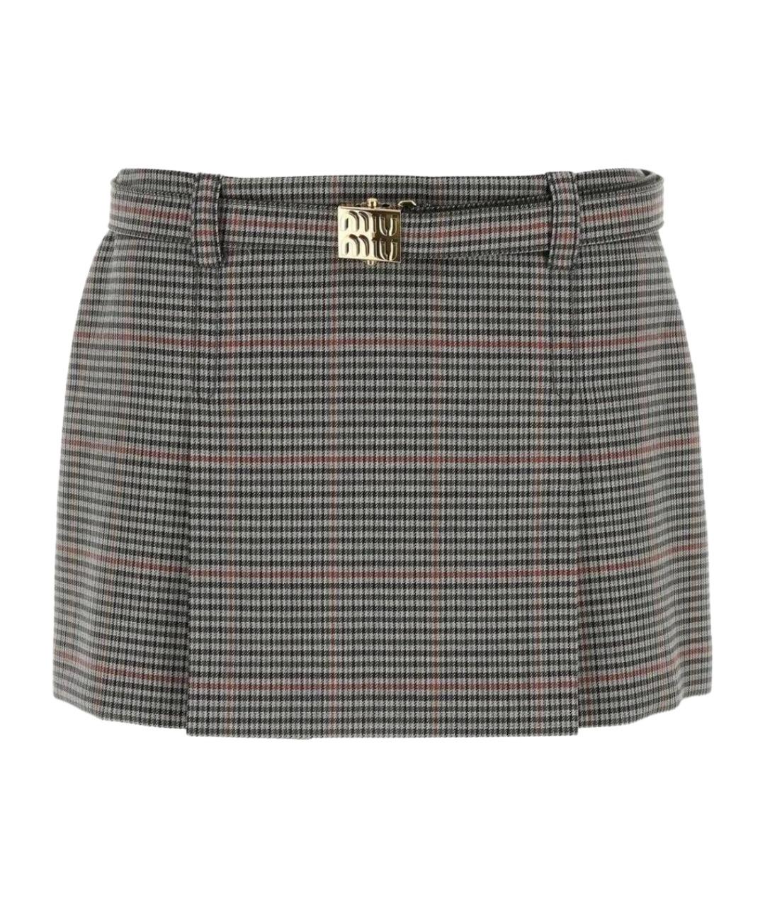 MIU MIU Мульти хлопковая юбка мини, фото 1