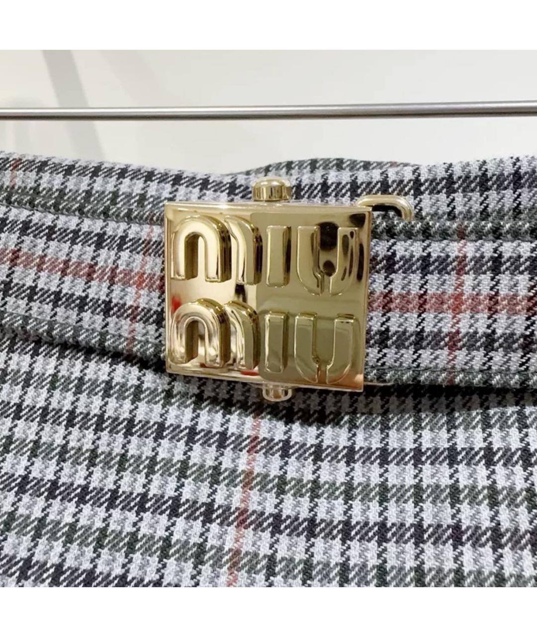 MIU MIU Мульти хлопковая юбка мини, фото 6