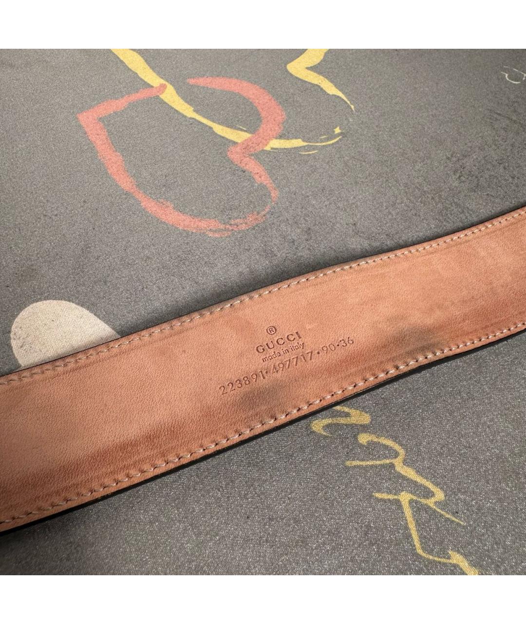 GUCCI Черный ремень из лакированной кожи, фото 3