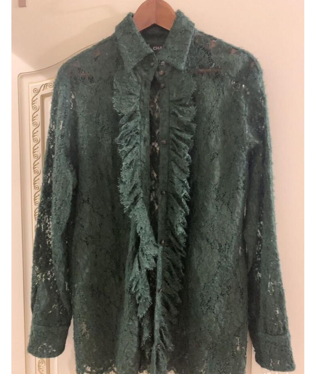 CHANEL Зеленая шерстяная блузы, фото 5