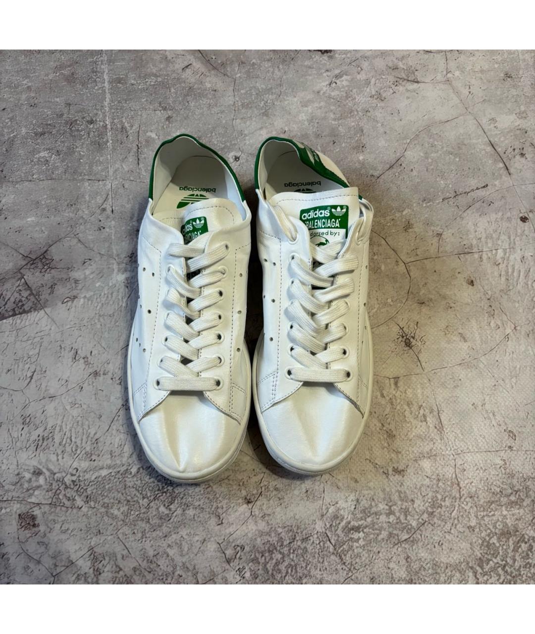 BALENCIAGA Белые кожаные низкие кроссовки / кеды, фото 2