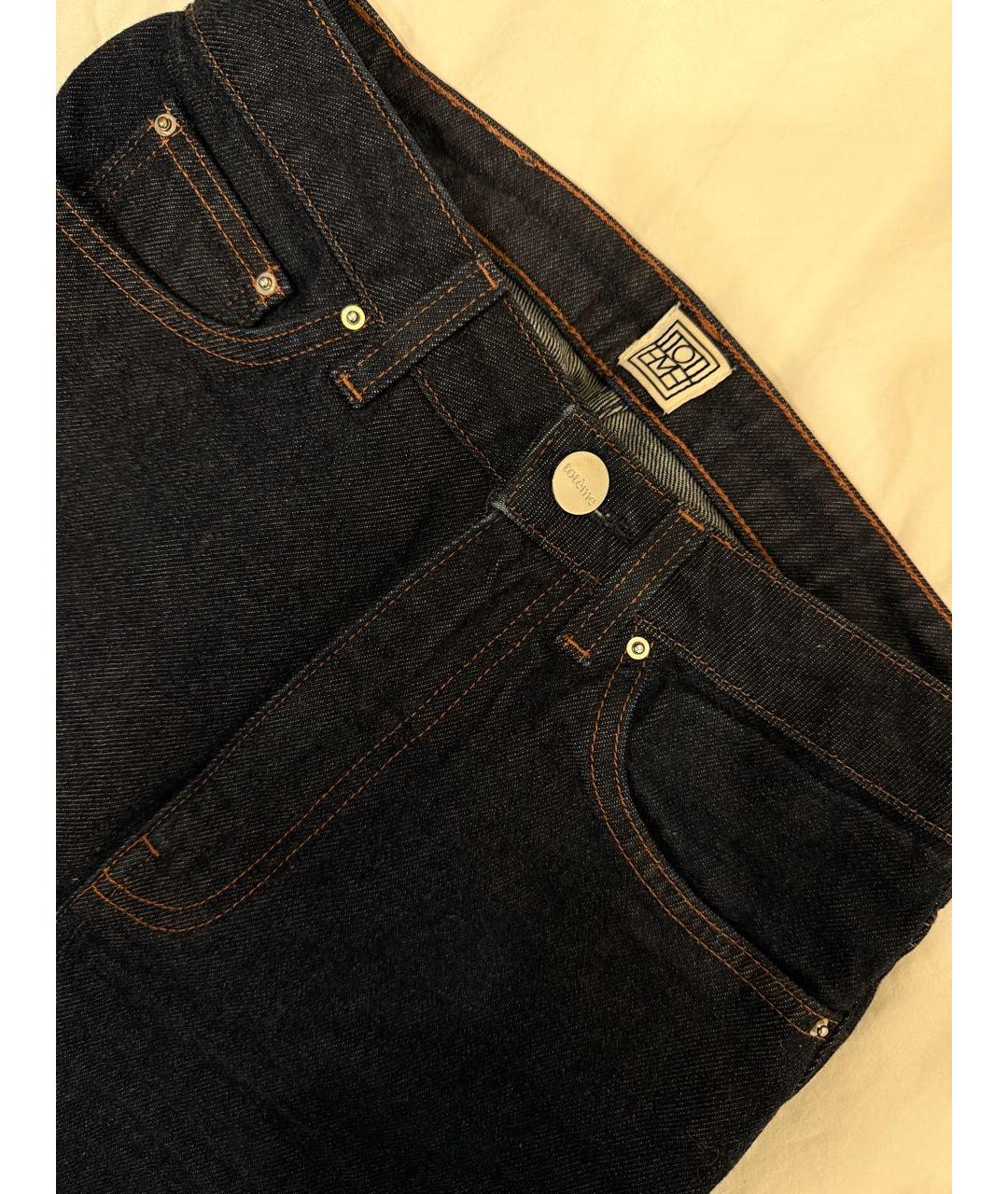 TOTEME Темно-синие хлопковые прямые джинсы, фото 3