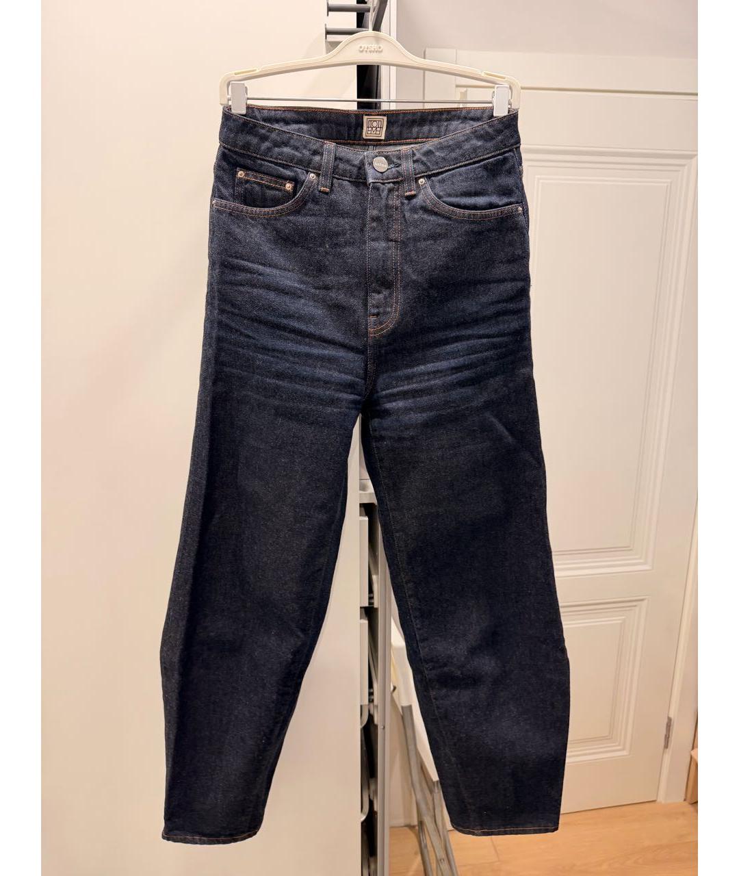 TOTEME Темно-синие хлопковые прямые джинсы, фото 6