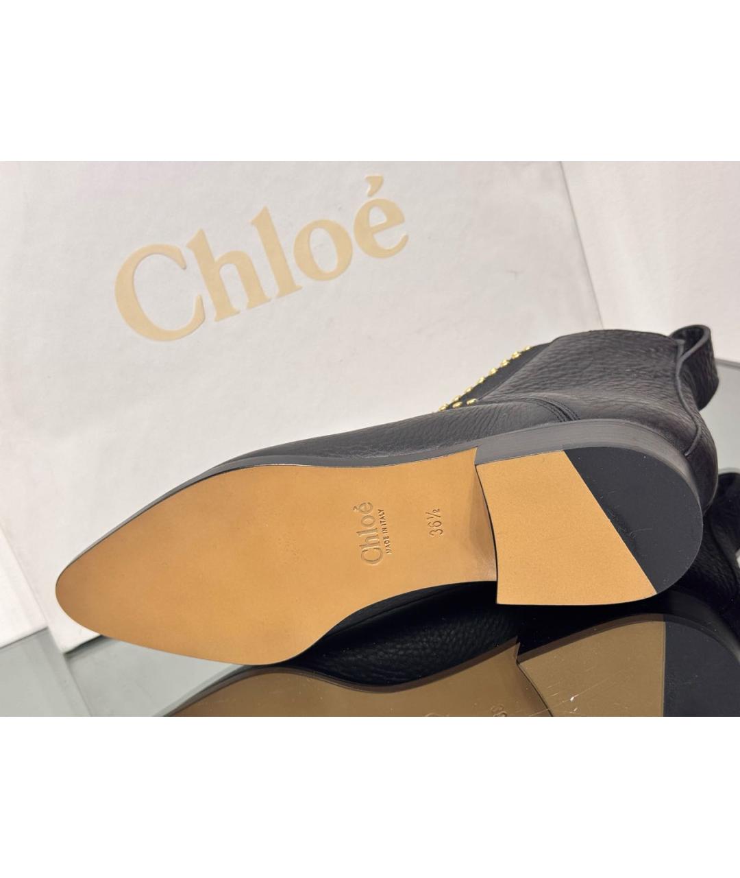 CHLOE Черные кожаные ботинки, фото 7