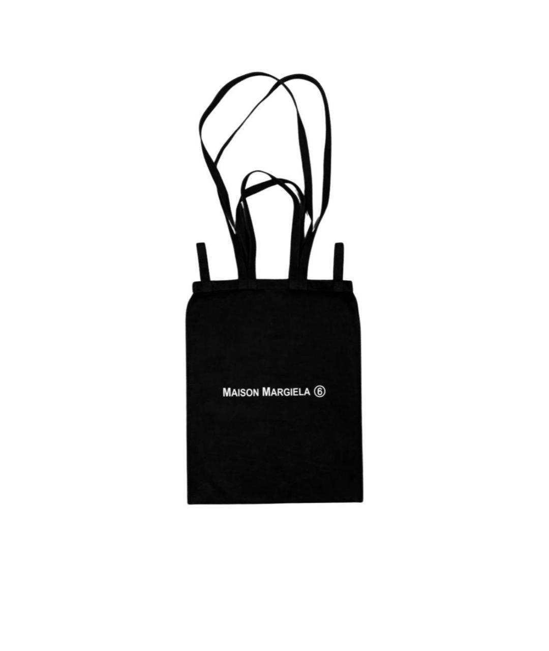 MM6 MAISON MARGIELA Черная тканевая сумка тоут, фото 1