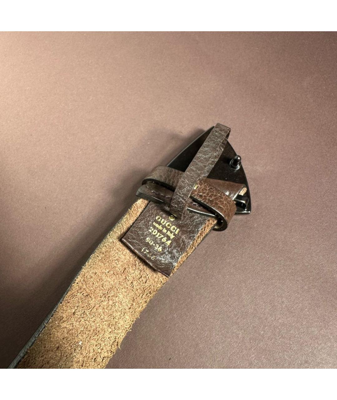 GUCCI Коричневый кожаный ремень, фото 3