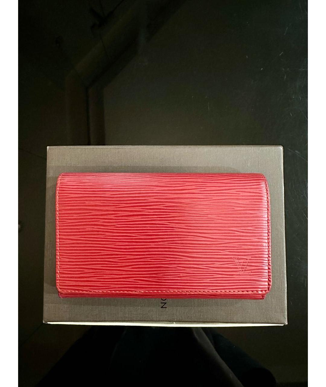 LOUIS VUITTON Красный кожаный кошелек, фото 7
