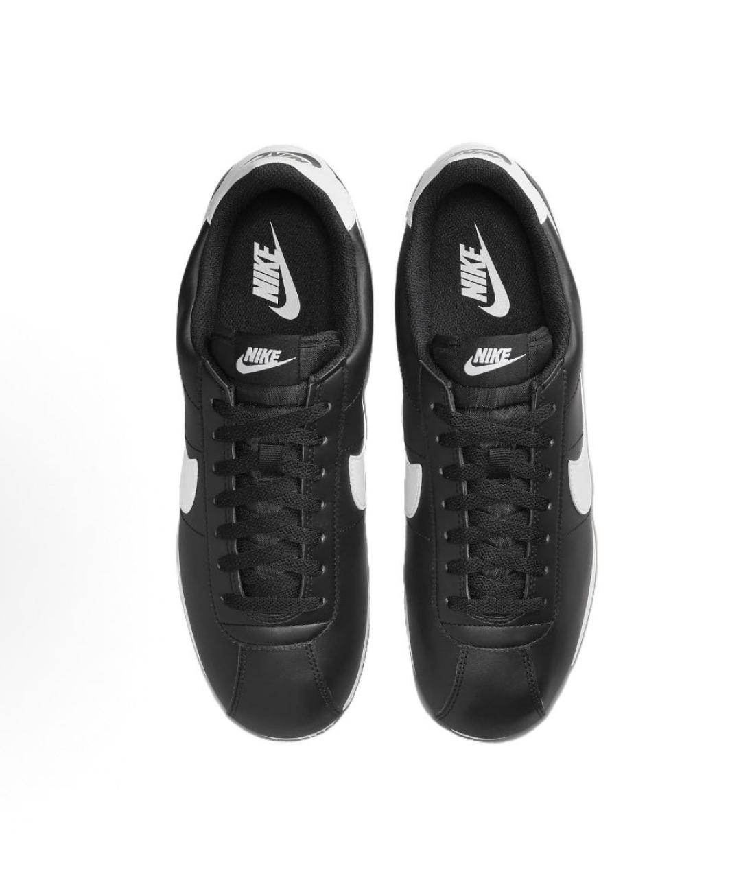 NIKE Черные кожаные низкие кроссовки / кеды, фото 4