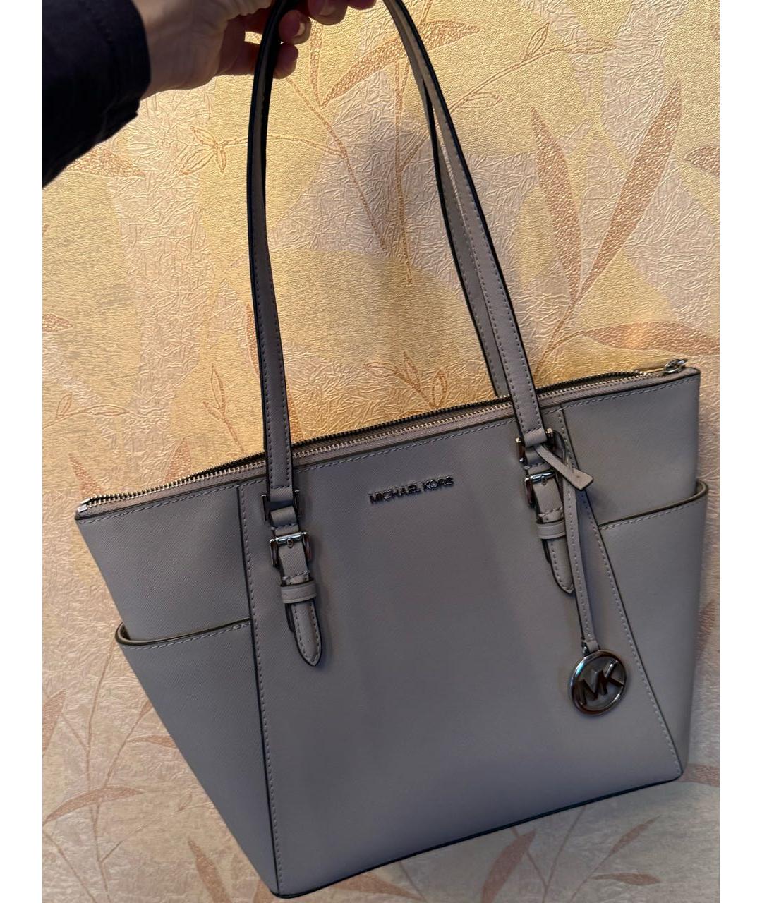 MICHAEL KORS Серая сумка с короткими ручками из искусственной кожи, фото 4