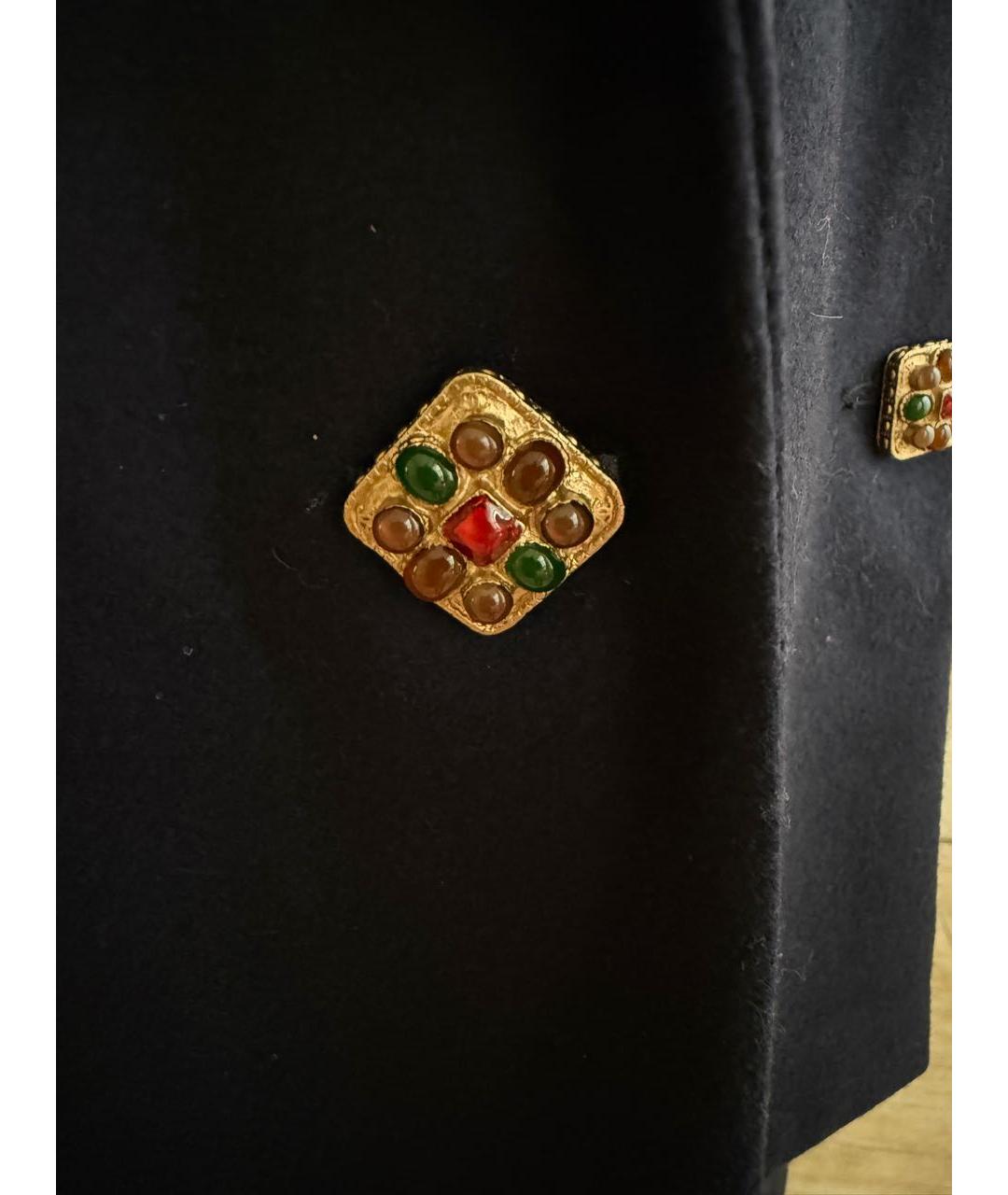 CHANEL Темно-синее шерстяное пальто, фото 4