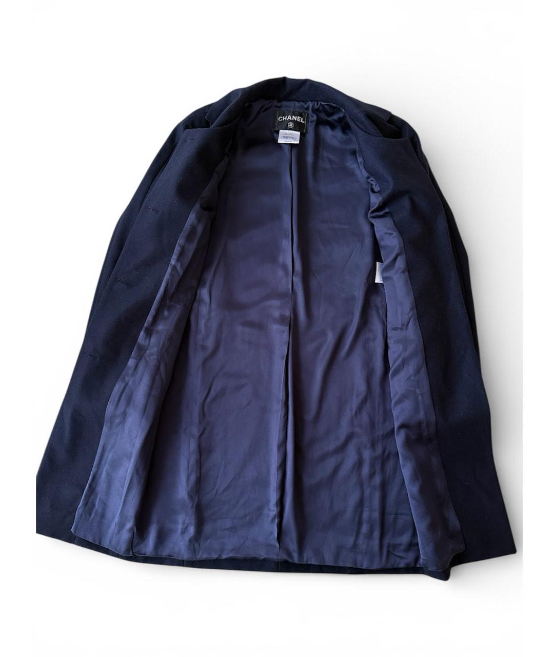 CHANEL Темно-синее шерстяное пальто, фото 7