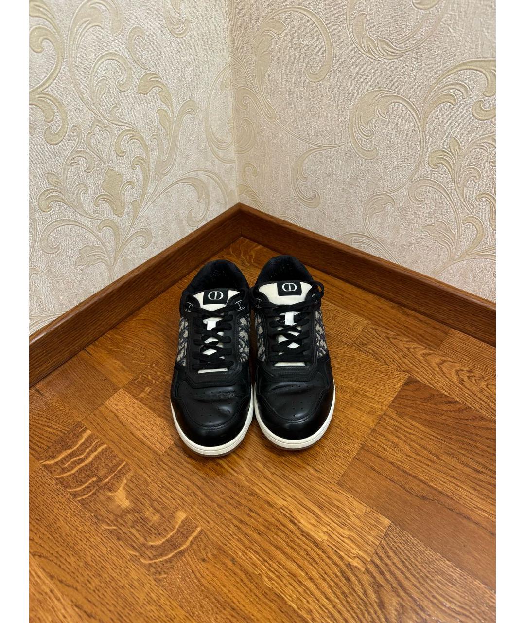 CHRISTIAN DIOR Черные кожаные низкие кроссовки / кеды, фото 3