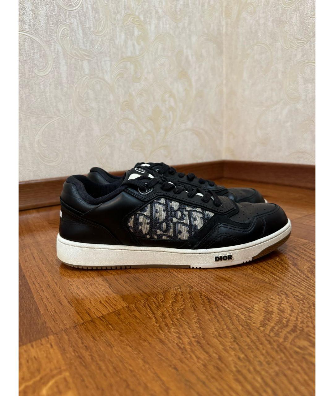 CHRISTIAN DIOR Черные кожаные низкие кроссовки / кеды, фото 6