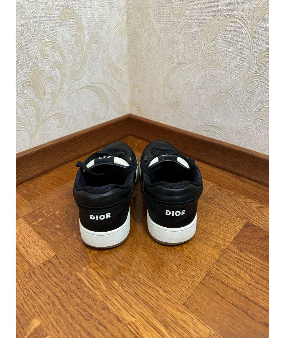 CHRISTIAN DIOR Черные кожаные низкие кроссовки / кеды, фото 4