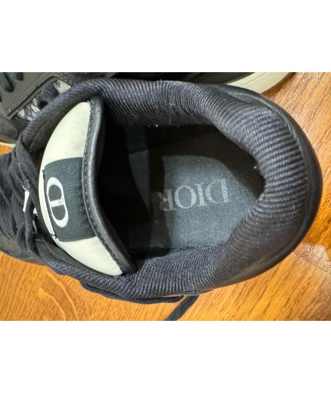 CHRISTIAN DIOR Черные кожаные низкие кроссовки / кеды, фото 5