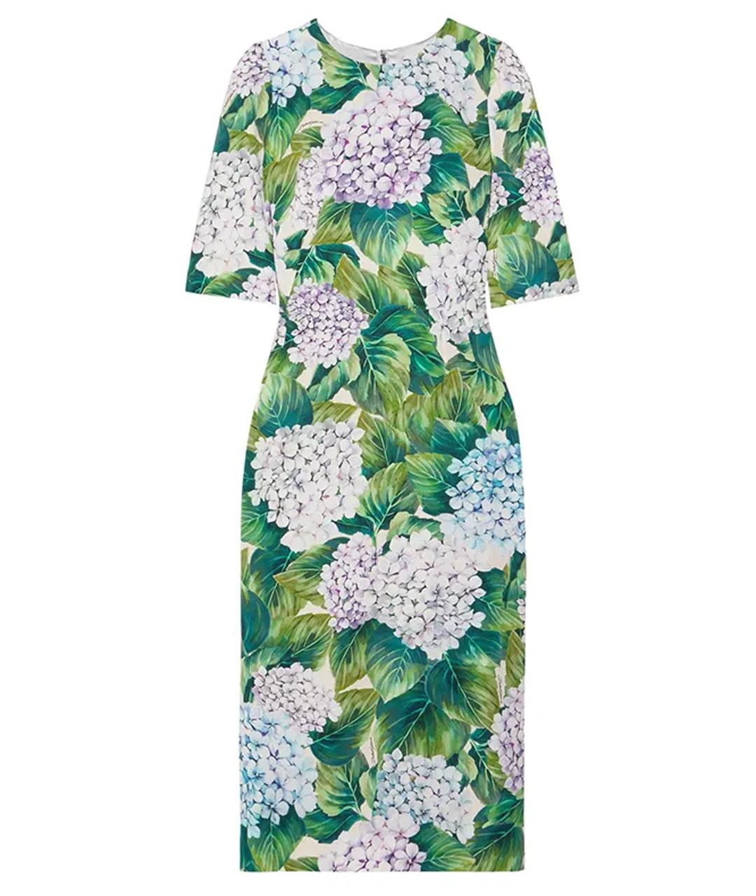 DOLCE&GABBANA Мульти шелковое коктейльное платье, фото 1