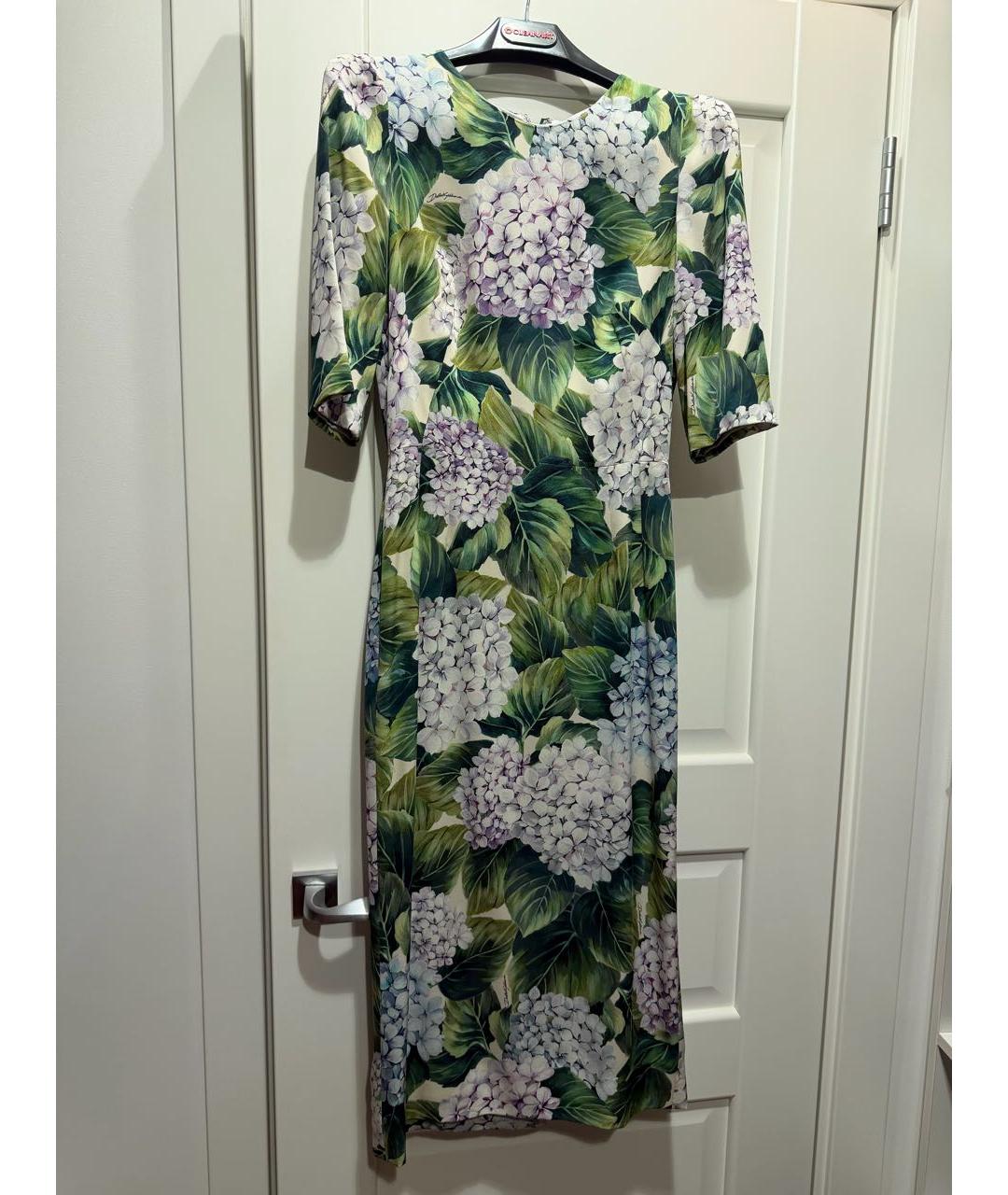 DOLCE&GABBANA Мульти шелковое коктейльное платье, фото 5