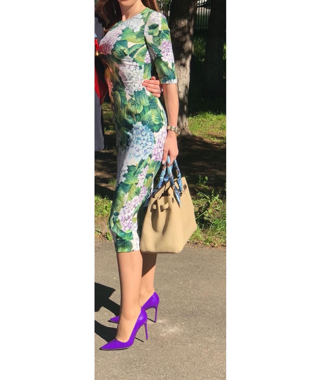 DOLCE&GABBANA Мульти шелковое коктейльное платье, фото 4