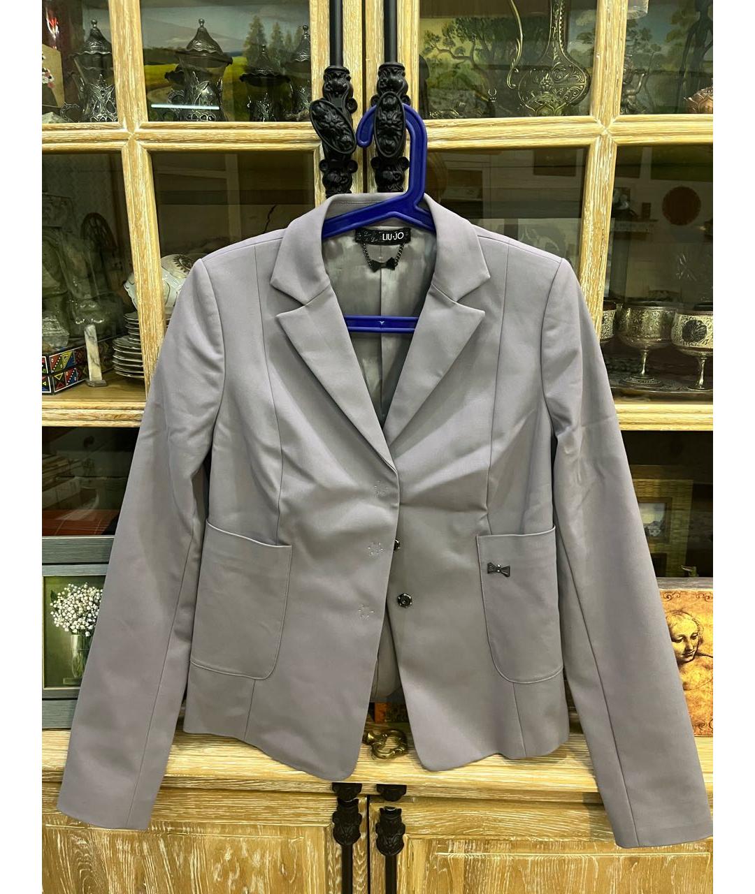 LIU JO Серый хлопковый жакет/пиджак, фото 3