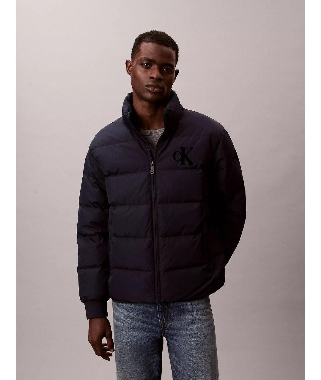 CALVIN KLEIN Синий полиэстеровый пуховик, фото 4